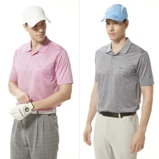 【Lynx Golf】男款歐洲進口絲光緹花面料小碎花造型胸袋款短袖POLO衫-深藍色 歷史價格詳細信息