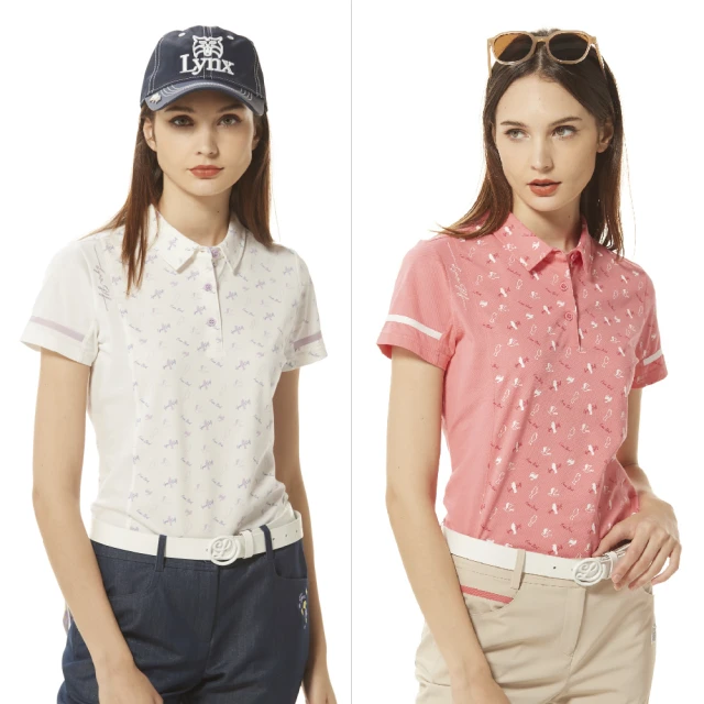 【Lynx Golf】女款吸濕排汗抗UV涼感抗菌功能絲光網眼布料短袖立領POLO衫(二色) 歷史價格詳細信息