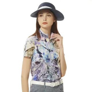 【Lynx Golf】女款歐洲進口布料柔軟舒適黃黑色系動物紋路印花長袖POLO衫-黑色 歷史價格詳細信息