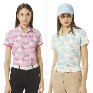 【Lynx Golf】女款吸溼排汗半身斜紋印花兩袖織帶設計短袖立領POLO衫/高爾夫球衫(粉紅色) 歷史價格詳細信息