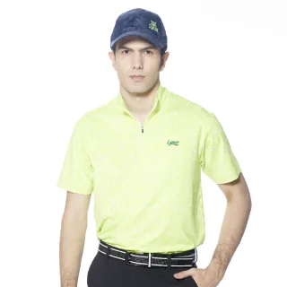 【Lynx Golf】男款吸溼排汗機能羅紋領設計滿版月亮星星印花胸袋款短袖POLO衫/高爾夫球衫-白色 歷史價格詳細信息