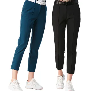 【Lynx Golf】女款彈性舒適純棉可放TEE設計後腰剪接LOGO織帶窄管九分褲(二色) 歷史價格詳細信息