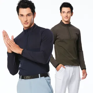 【Lynx Golf】首爾高桿風格!男款莫代爾棉材質配色線衫山貓系列膠標長袖POLO衫(二色) 歷史價格詳細信息