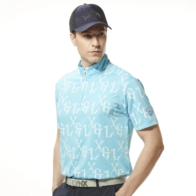 【Lynx Golf】男款吸溼排汗機能羅紋領設計滿版月亮星星印花胸袋款短袖POLO衫/高爾夫球衫-白色 歷史價格詳細信息