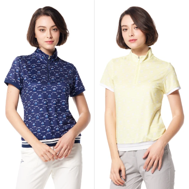 【Lynx Golf】女款吸溼排汗機能織帶剪接設計後背山貓沖孔配布造型無袖背心(二色) 歷史價格詳細信息