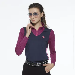【Lynx Golf】女款假兩件設計內刷毛網眼材質Lynx字樣繡花長袖立領POLO衫/高爾夫球衫(黃色) 歷史價格詳細信息