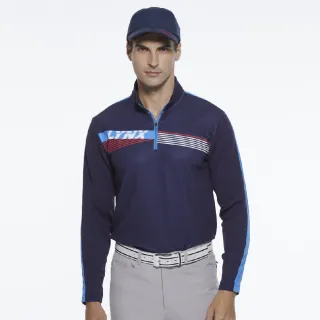 【Lynx Golf】男款合身版蜂巢狀流線造型山貓貼膜設計長袖立領POLO衫/高爾夫球衫(白色) 歷史價格詳細信息