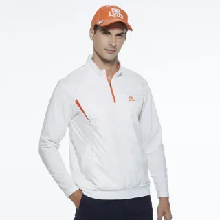 【Lynx Golf】男款遠紅外線功能保暖右肩針織帶剪接地圖印花設計長袖POLO衫(二色) 歷史價格詳細信息