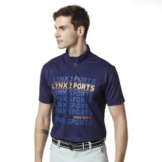 【Lynx Golf】男款吸濕排汗合身版斜紋印花山貓織標短袖立領POLO衫(二色) 歷史價格詳細信息