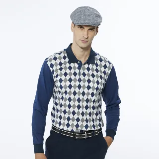 【Lynx Golf】男款純棉雙絲光羅紋領繽紛山貓星球花色胸袋款長袖POLO衫(二色) 歷史價格詳細信息