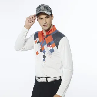 【Lynx Golf】男款吸濕排汗異材質剪接右肩Lynx字樣造型設計長袖立領POLO衫(二色) 歷史價格詳細信息