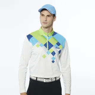 【Lynx Golf】男款吸濕排汗賽車方格旗設計山貓繡花短袖立領POLO衫(二色) 歷史價格詳細信息