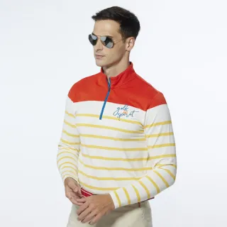 【Lynx Golf】男款合身版保暖舒適上下異色設計領口羅紋剪接變色膠印長袖立領POLO衫(二色) 歷史價格詳細信息