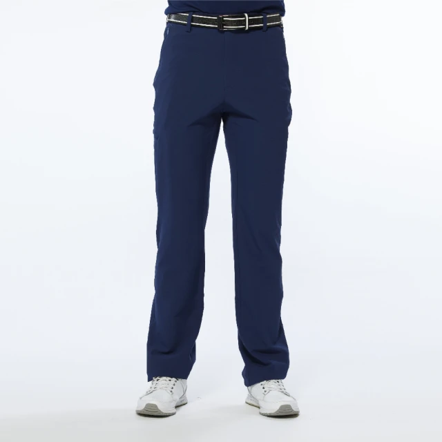 【Lynx Golf】男款潑水功能素面腰間特殊織帶造型設計平口微窄管休閒長褲(灰色) 歷史價格詳細信息