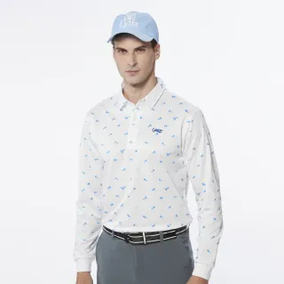 【Lynx Golf】男款吸濕排汗網眼材質線條設計山貓繡花長袖POLO衫(二色) 歷史價格詳細信息