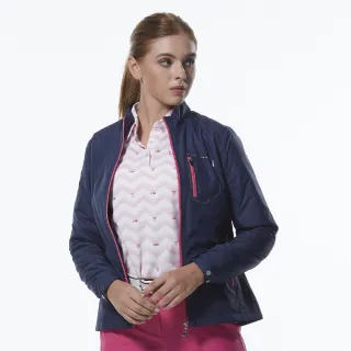 【Lynx Golf】女款薄鋪棉彈性舒適壓紋配布剪裁星球系列繡花拉鍊口袋長袖外套(二色) 歷史價格詳細信息