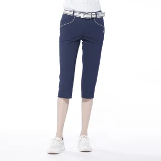 【Lynx Golf】女款日本布料吸汗速乾舒適配色口袋褲腳開衩窄管七分褲(淺藍色) 歷史價格詳細信息