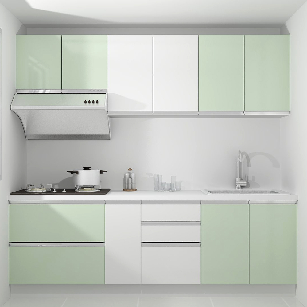 中區-結烤定規廚具240cm A-上櫃G001 白色+下櫃G009紅 EC 歷史價格詳細信息