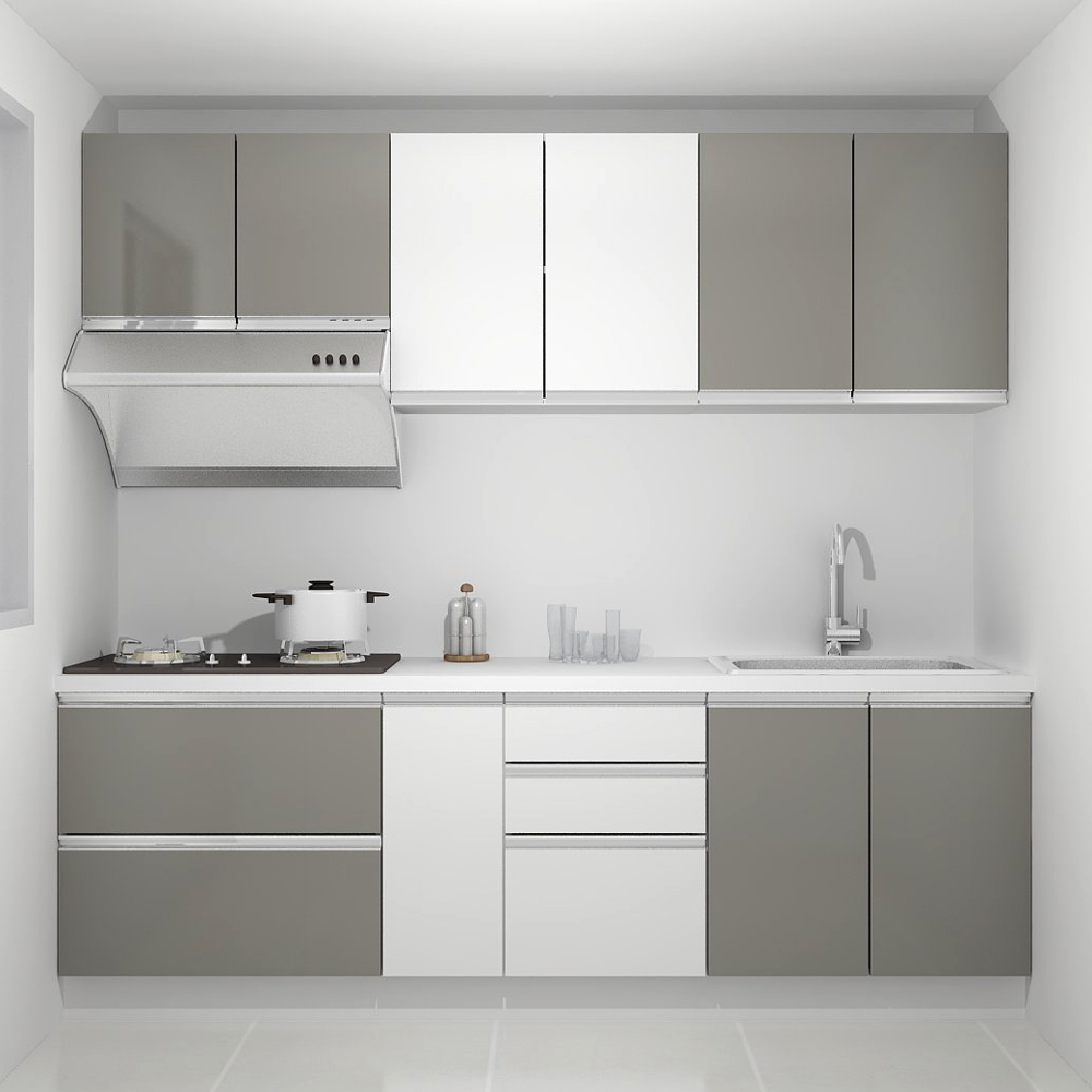 中區-結烤定規廚具240cm A-上櫃G001 白色+下櫃G009紅 EC 歷史價格詳細信息