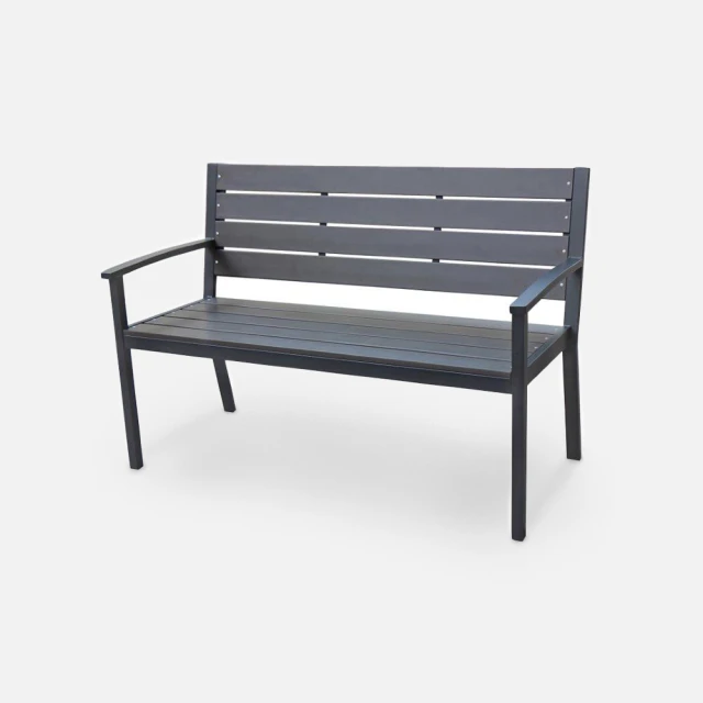 塑木公園椅戶外長椅鐵藝庭院防腐實木長條凳子廣場靠背休閑椅防水 歷史價格詳細信息