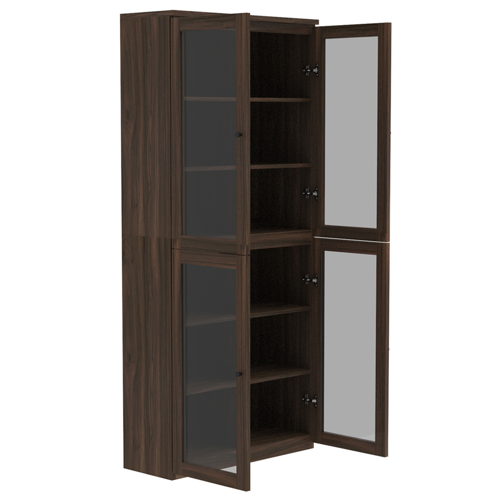 【特力屋】組合  萊特深木櫃/深木層板4入/淺玻門2入 40x30x174.2cm 歷史價格詳細信息