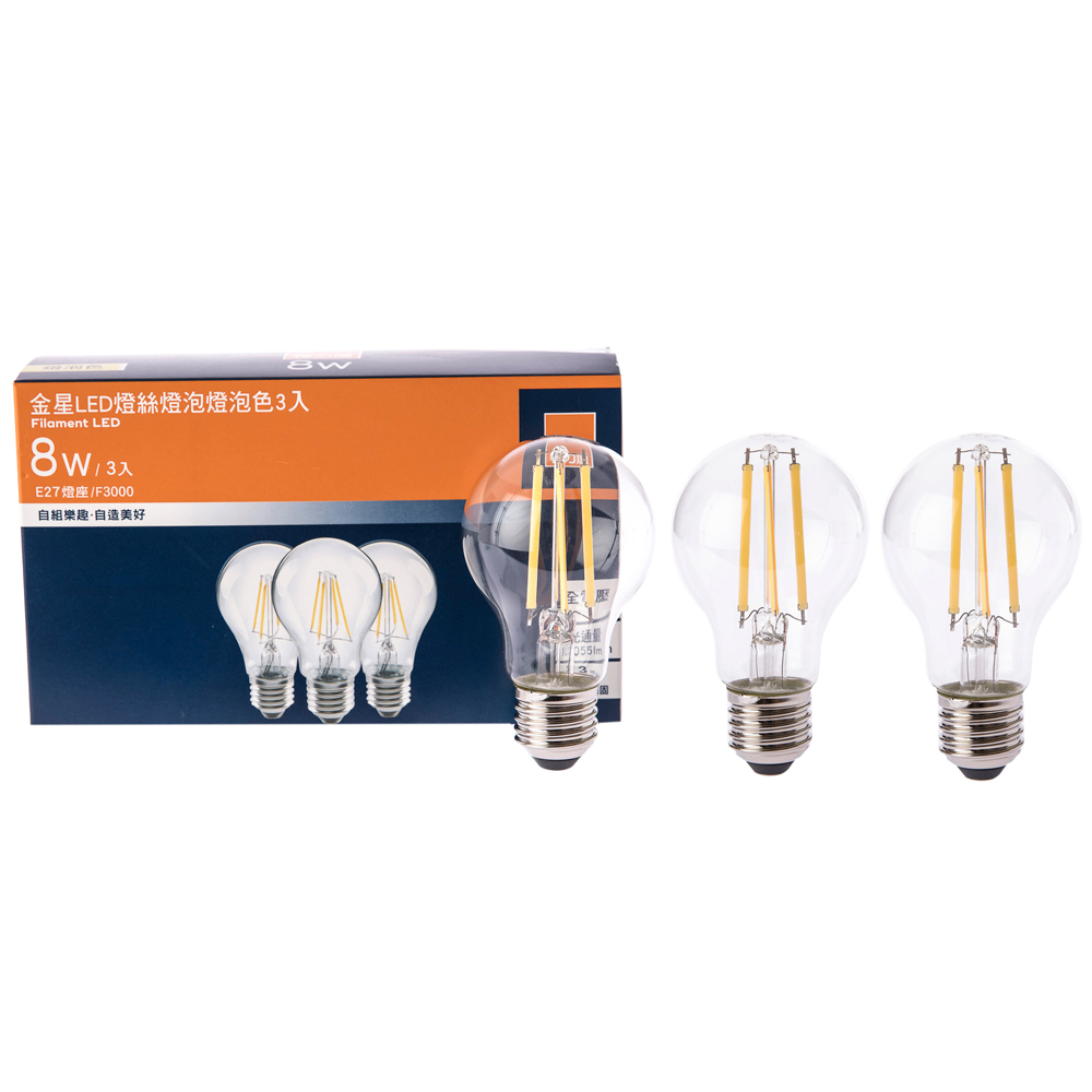 【特力屋】金星LED燈絲燈泡1W 橘黃光 E12 蠟燭型 歷史價格詳細信息