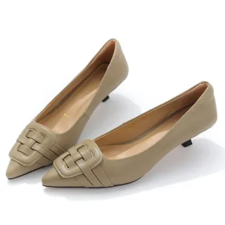 【DIANA】4 cm質感羊皮俐落皮帶編織設計尖頭低跟鞋(黑糖) 歷史價格詳細信息