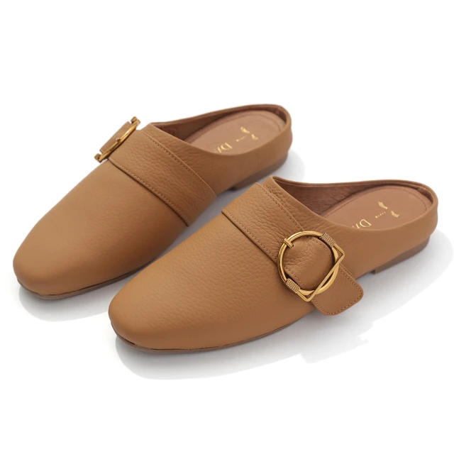 【DIANA】1.5 cm質感牛皮金屬G字母飾釦緞帶蝴蝶結低跟娃娃鞋(小黑糖) 歷史價格詳細信息