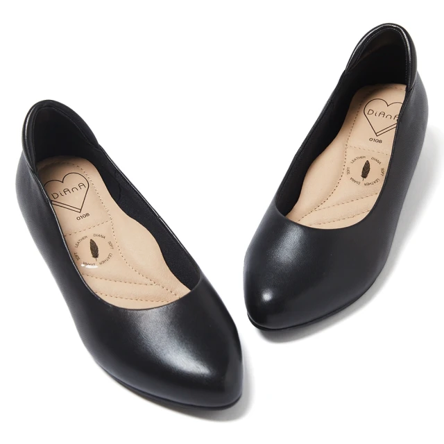 【DIANA】舒適防磨真皮素面尖頭楦細跟5公分制鞋-漫步雲端高枕無憂款(黑) 歷史價格詳細信息