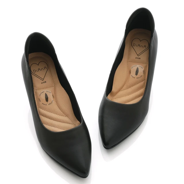 【DIANA】舒適防磨真皮素面尖頭楦細跟5公分制鞋-漫步雲端高枕無憂款(黑) 歷史價格詳細信息