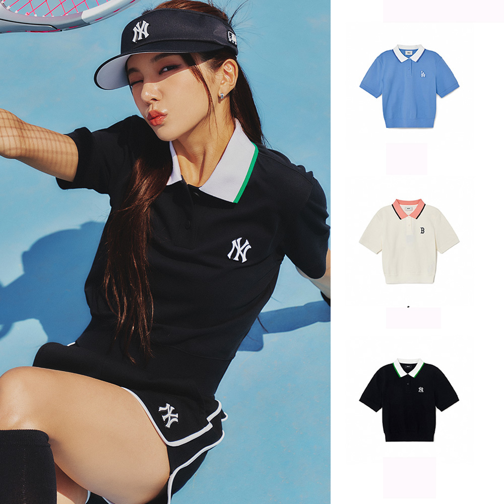 【MLB】女版短版Polo衫 道奇/洋基/紅襪隊(3FPQB0333-三色任選) 價格比較,價格查詢,歷史價格詳細信息