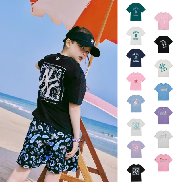 【MLB】童裝 短袖T恤 Monogram/Varsity系列 洋基/道奇/紅襪/守護者隊(7ATSMT143-多款任選) 歷史價格詳細信息