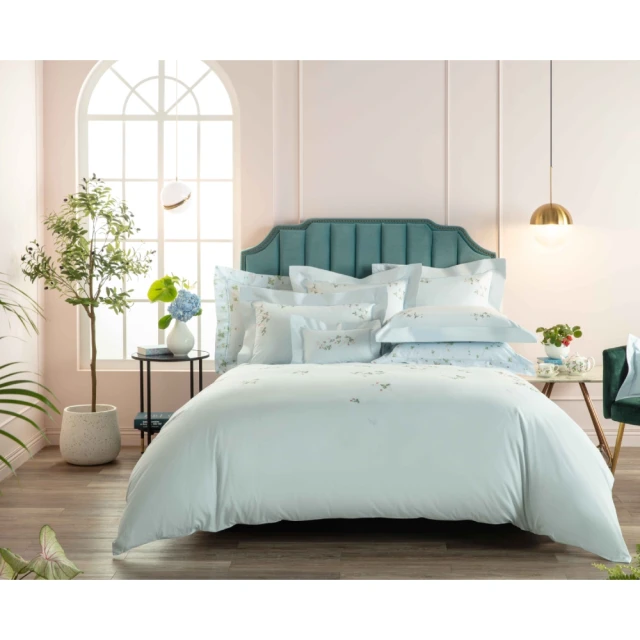 【WEDGWOOD】500織長纖棉刺繡 被套枕套組-野草莓之舞 水青色(雙人) 價格比較,價格查詢,歷史價格詳細信息