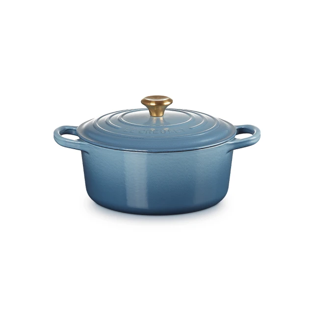 LE CREUSET-典藏琺瑯鑄鐵圓鍋 22cm (極光午夜藍-淡金頭-內鍋黑) 歷史價格詳細信息