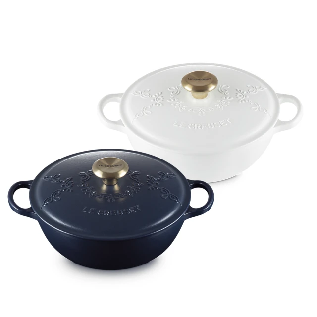 Le Creuset 永恆花蕾系列 典藏媽咪鑄鐵鍋 24cm 3.1L 棉花白 淡金頭 法國製 (電磁爐 IH爐可用) 歷史價格詳細信息