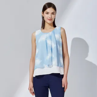 【G2000】時尚印花長袖上班襯衫(藍色) | 1124000773 品牌旗艦店 上班穿搭 修身剪裁 歷史價格詳細信息