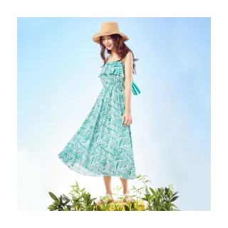 【Le Polka】綠林葉脈印花平口上衣-女 歷史價格詳細信息