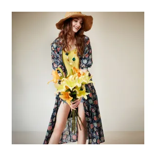 【Le Polka】純棉前開衩剪接設計長裙-女 歷史價格詳細信息