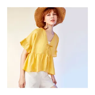 【Le Polka】純色下擺羅紋寬版拋袖上衣-女(薄長袖) 歷史價格詳細信息