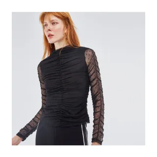 【Le Polka】酒瓶領抽褶網紗上衣-女 價格比較,價格查詢,歷史價格詳細信息