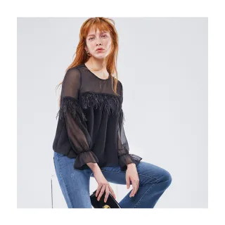 【Le Polka】透膚雪紡羽毛上衣-女 價格比較,價格查詢,歷史價格詳細信息