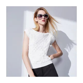 【Le Polka】立體織紋縮口短袖上衣-女 歷史價格詳細信息