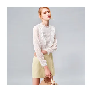 【Le Polka】優雅碧湖綠蕾絲上衣-女 歷史價格詳細信息