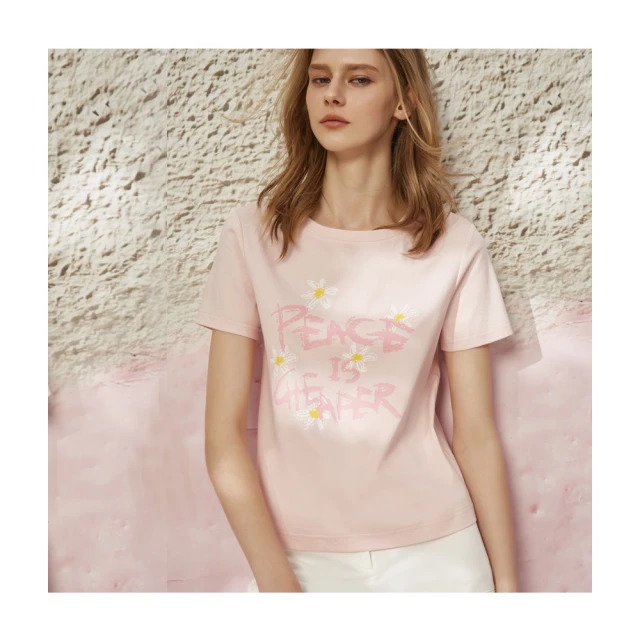 【Le Polka】印花基本合身短袖圓領Ｔ恤-女 歷史價格詳細信息