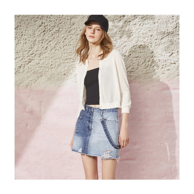 【Le Polka】雙色拼接牛仔短裙-女(丹寧) 價格比較,價格查詢,歷史價格詳細信息