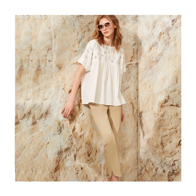 【Le Polka】腰彈性鬆緊合褶設計長寬褲-女 歷史價格詳細信息