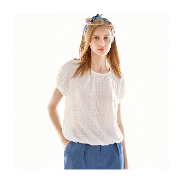 【Le Polka】立體織紋縮口短袖上衣-女 價格比較,價格查詢,歷史價格詳細信息