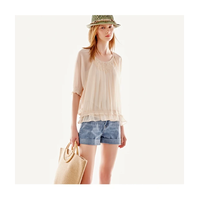 【Le Polka】腰彈性鬆緊合褶設計長寬褲-女 歷史價格詳細信息