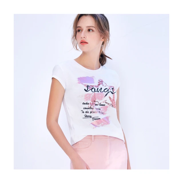 【Le Polka】星光熠熠印花棉T-女 歷史價格詳細信息