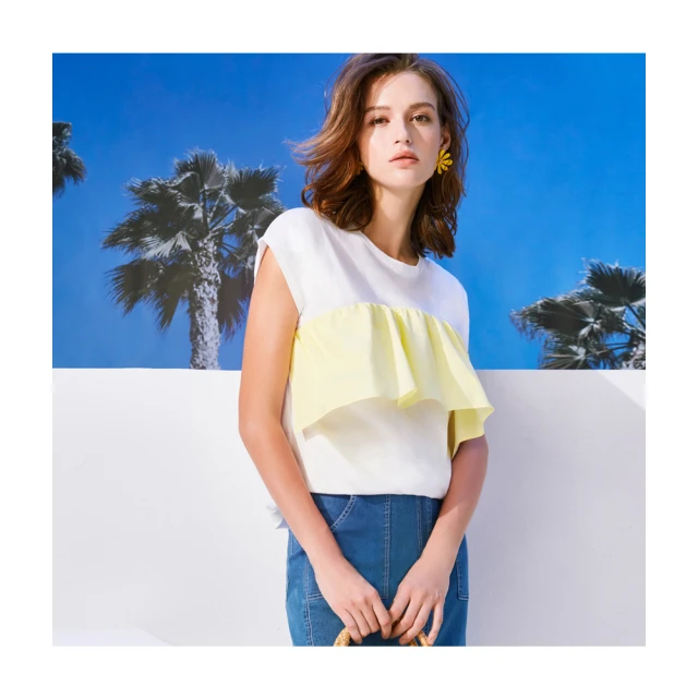 【Le Polka】花瓣織紋小蓋袖針織上衣-女 歷史價格詳細信息